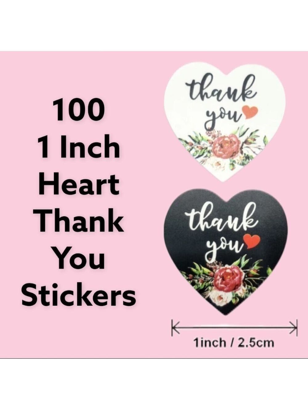 100 Pack Heart Thank You Stickers PRICE IS FIRM